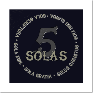 5 Solas found in Reformed Theology Posters and Art